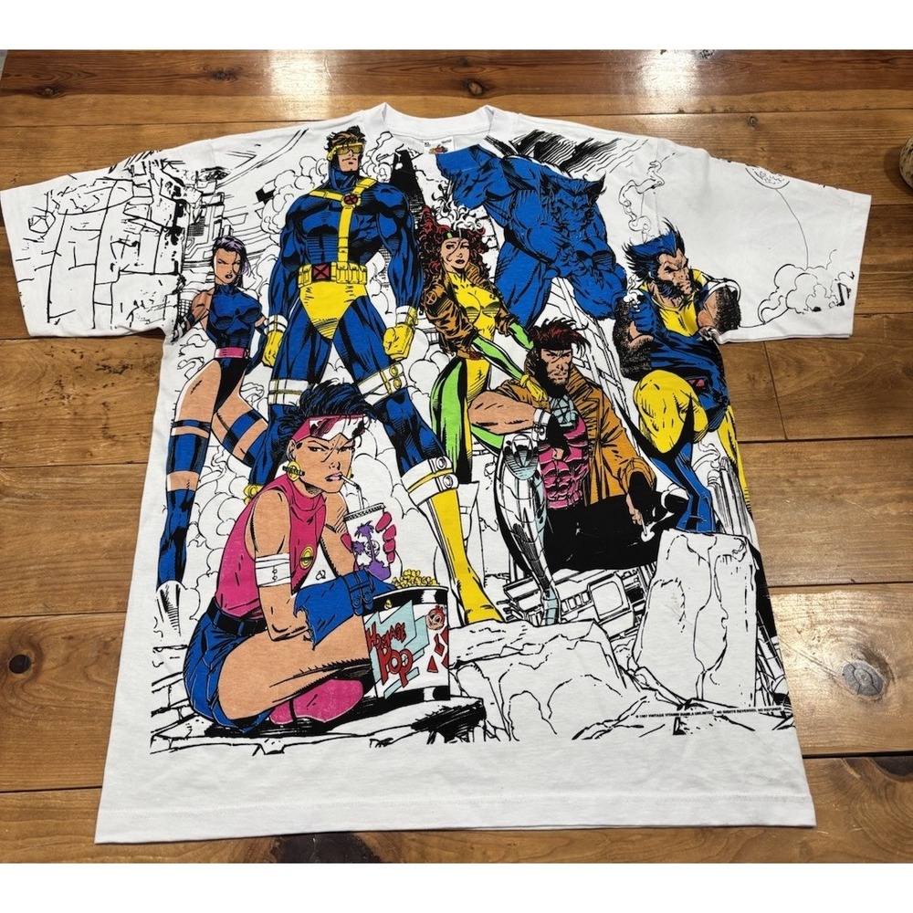 X-Men AOP shirt XL Modern Vintage XMEN Jollibee MARVEL GAMBIT WOLVERINE GAMBIT